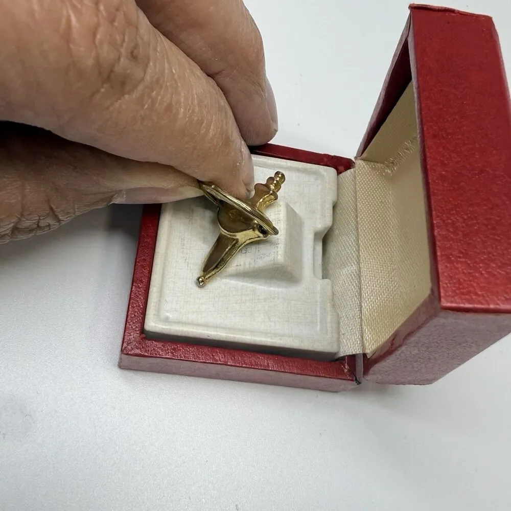 Vintage Bel-Air Gold Tone Articulated Door Knocker Tie Tack Pin